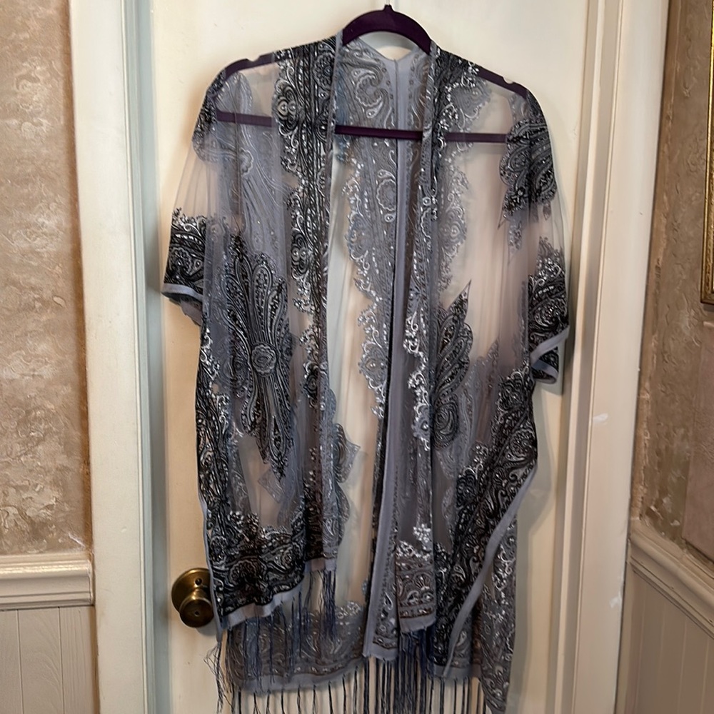 Sheer Open Cardigan Kimono Wrap One Size